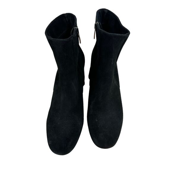 La Canadienne NWOB Joanie Black Side Zip Heeled Ankle Bootie Size 8M Suede - Picture 7 of 10